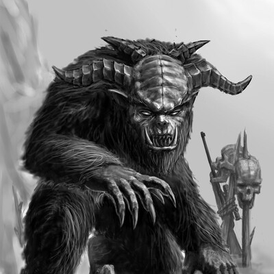 Sketch. Mountain Yeti and Loser Hunters.
