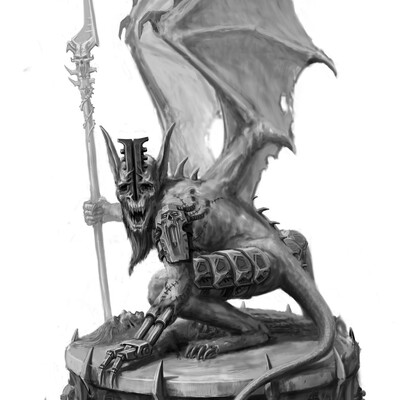 Sketch. Character. Vampire demon cyborg.