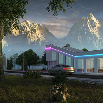 roadside cafe concept