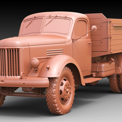 3D model ZIL-164_Bort. Clay render.