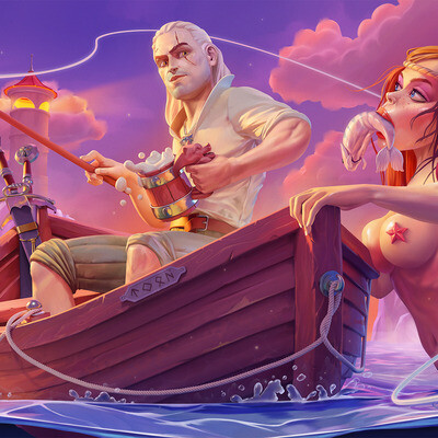 Witcher and mermaid.