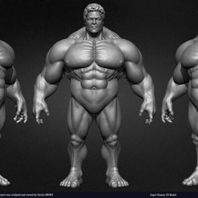 Super Human 3D Model sculpted by Yacine BRINIS