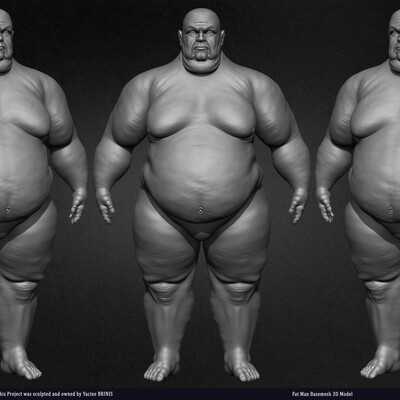 Fat man Basemesh 3D Model sculpted by Yacine BRINIS