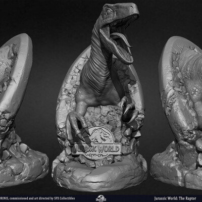 Jurassic World The Raptor sculpted by Yacine BRINIS