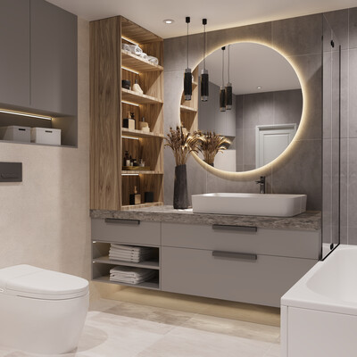 Bathroom in a light