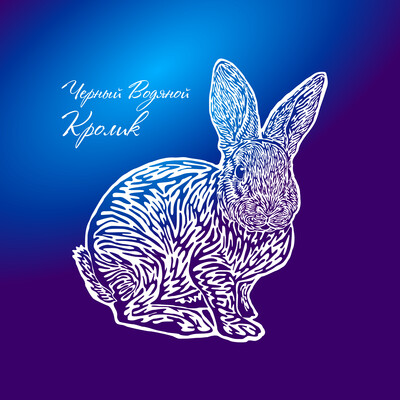Black water rabbit in honor of the year of the rabbit according to the Eastern calendar