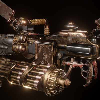 Steampunk machine gun