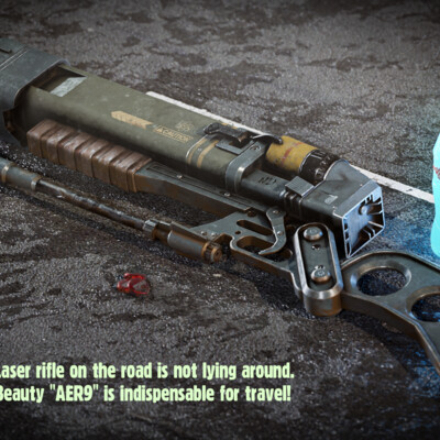 Fallout: AER9 Laser Rifle 2023 BLENDER (Fanart)