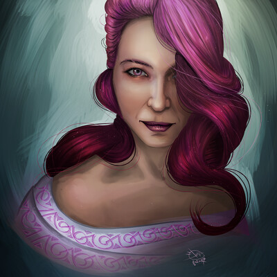 girl with pink hair