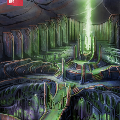 Concept Artist RPG. Demon Temple, Demon Lord and the Artifact