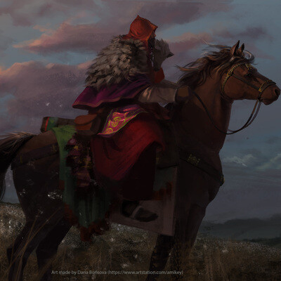 Illustration of a wanderer for the game Majestic Arrival