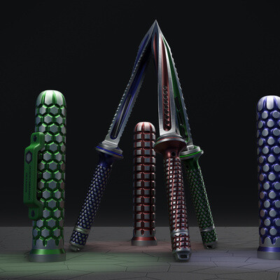 Jagdkommando - Triple Set of Tri-Edge Daggers