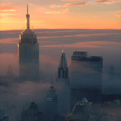Manhattan in the fog