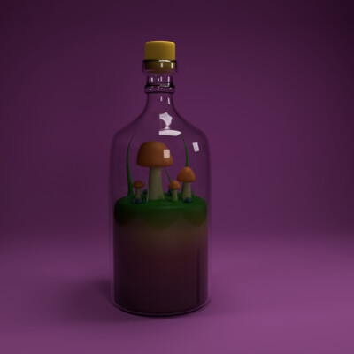 Mushrooms in bottle