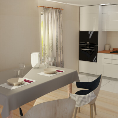 Kitchen design in bright colors