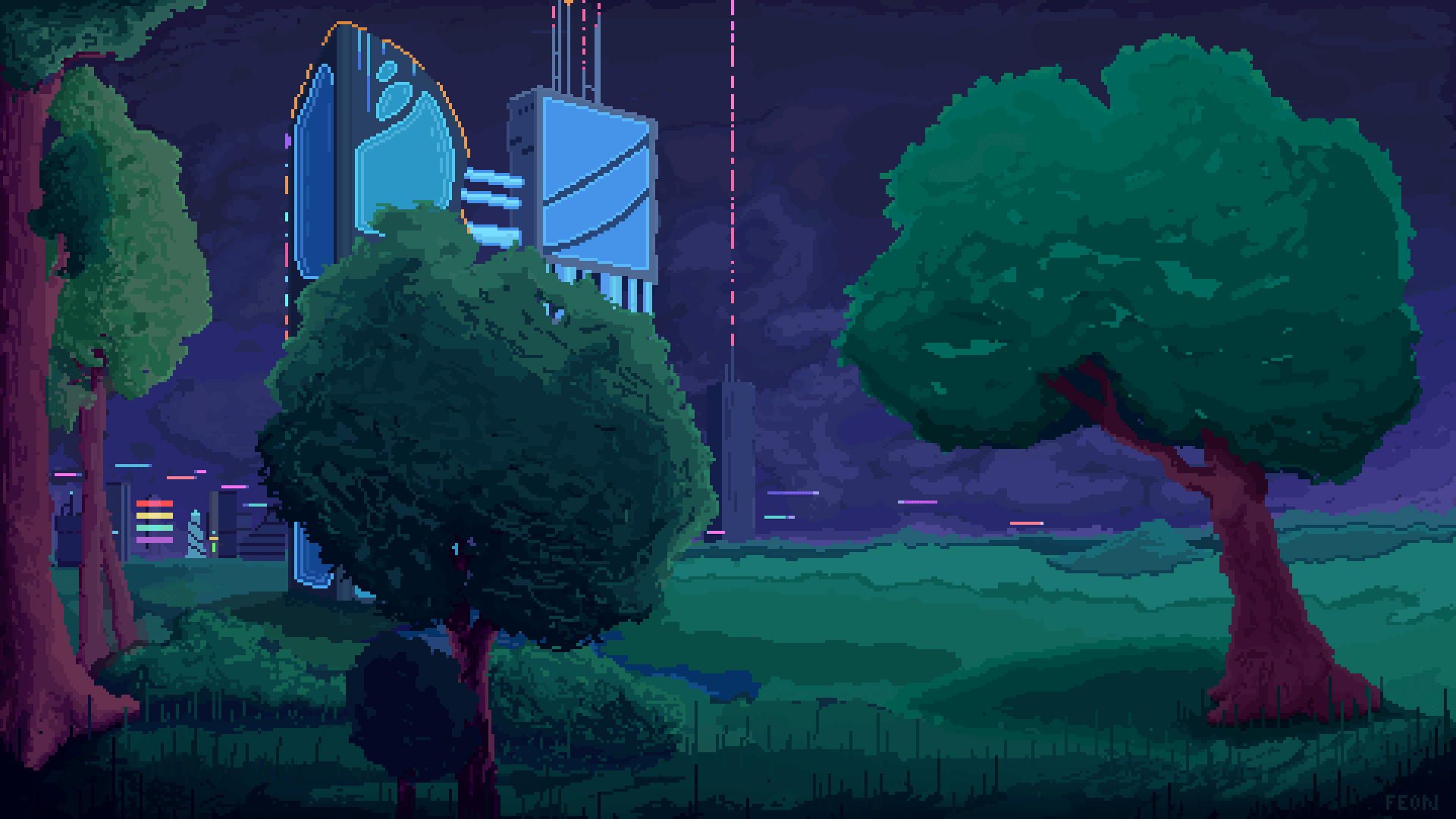 Night city landscape