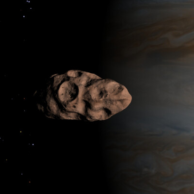 Amalthea is one of the largest moons of Jupiter.