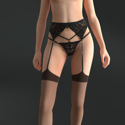 Lingerie with a garter belt