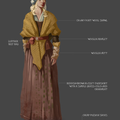 Medieval female costume design