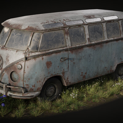 Old Volkswagen T1 Game Ready