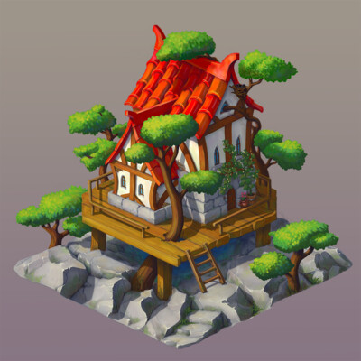 Casual isometric house