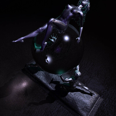 The girl on a sphere