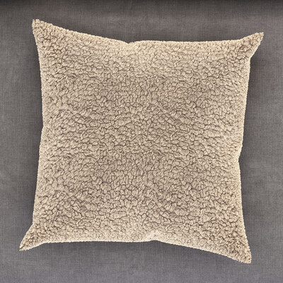 Pillow with artificial sheepskin material