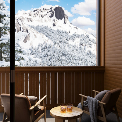Balcony with mountain view