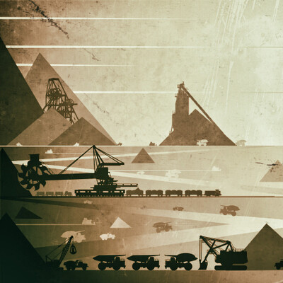 Several posters for the mining company.
