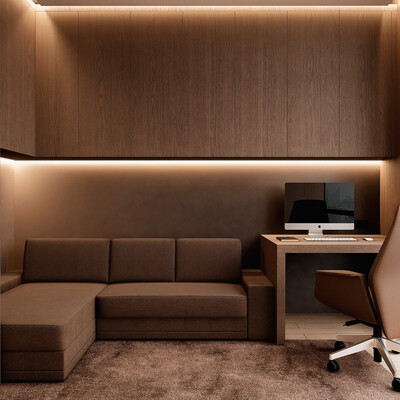 3D visualization: Apartment 90 m² - office