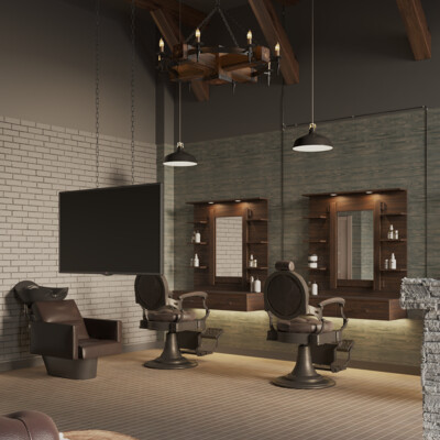 Loft-style barbershop and Vikings "VALGALLA"