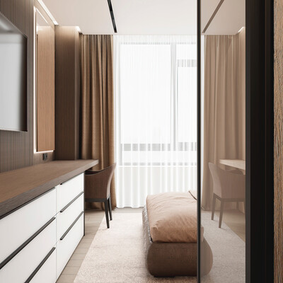 3D visualization: Apartment 90 m² bedroom