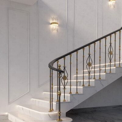 Forged balusters in the interior
