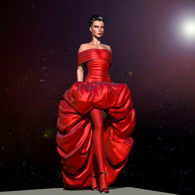Woman in red