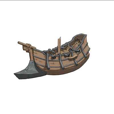 the concept of a stylized ship