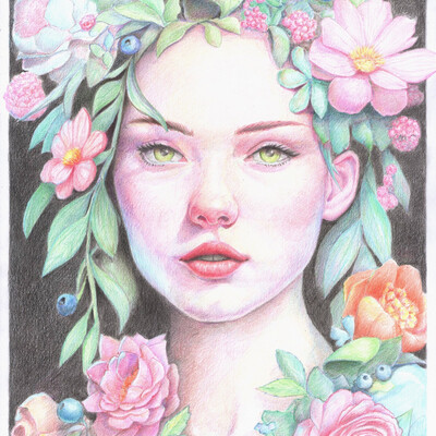 Girl wirh flowers