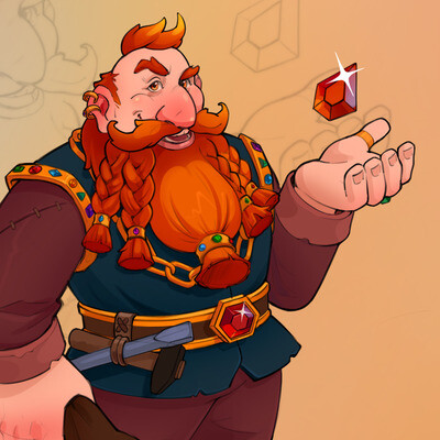 Dwarf, jewelry collector