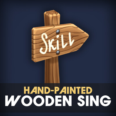 Stylized Hand-Painted Wooden Sign