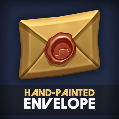 Stylized Hand-Painted Paper Envelope