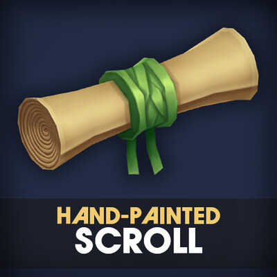 Stylized Hand-Painted Paper Scroll