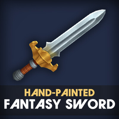 Stylized Hand-Painted Fantasy Sword