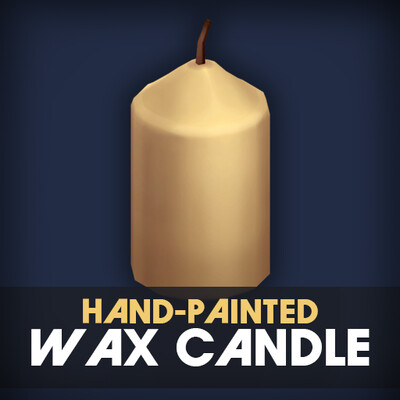 Stylized Hand-Painted Wax Candle
