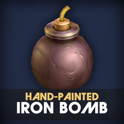Stylized Hand-Painted Iron Bomb