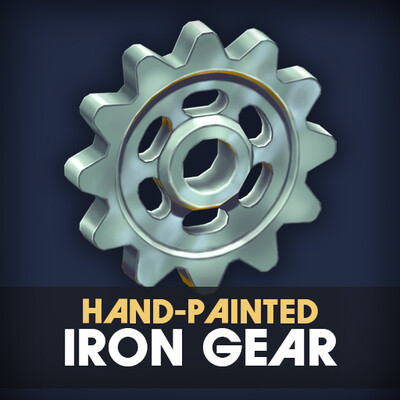 Stylized Hand-Painted Iron Gear