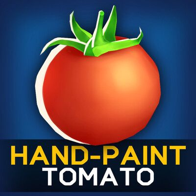 Stylized Hand-Painted Tomato Food