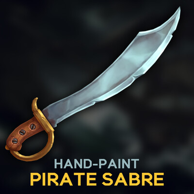 Hand-Painted Stylized Pirate Sabre