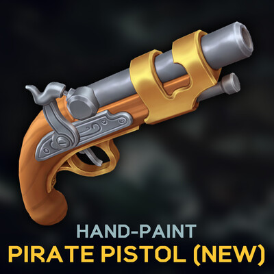Hand-Painted Stylized Pirate Pistol (NEW)