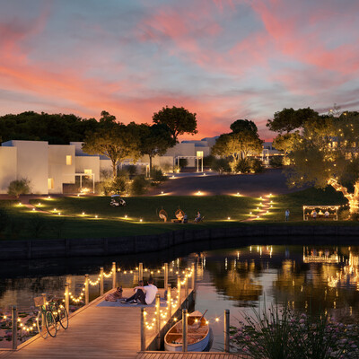 A COZY SUMMER EVENING BY THE POND AT SUNSET