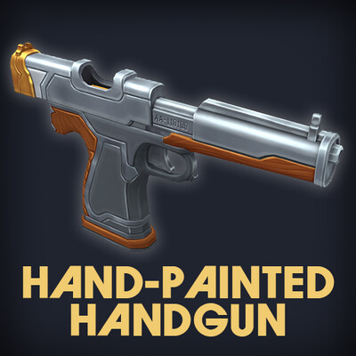 Stylized Hand-Painted Fantasy HandGun (with Stable Diffusion Design)
