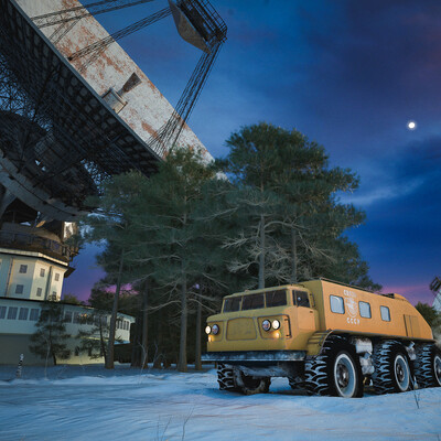 Zil 167-e. USSR off-road vehicle. Scenery.